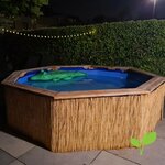 Zwembad met rietmat 1 meter