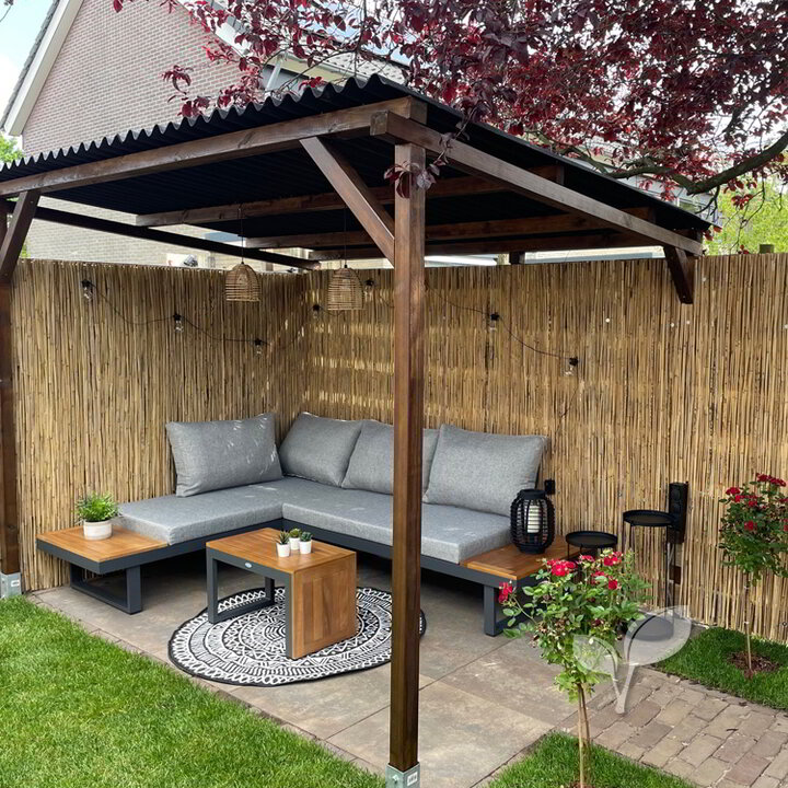 Rieten schutting - Dik riet